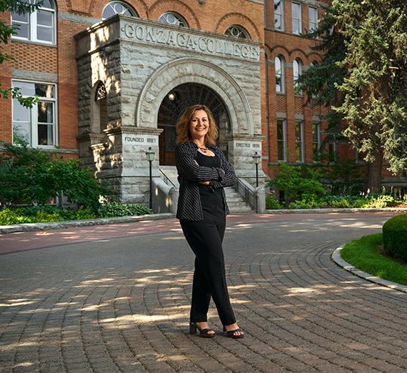 Hojas otoñales en el campus de Gonzaga.